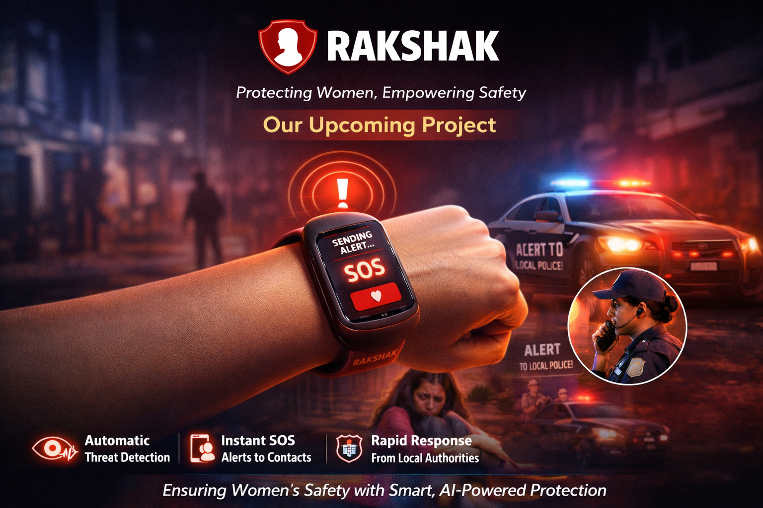 Rakshak - AI-powered personal safety wearable for women